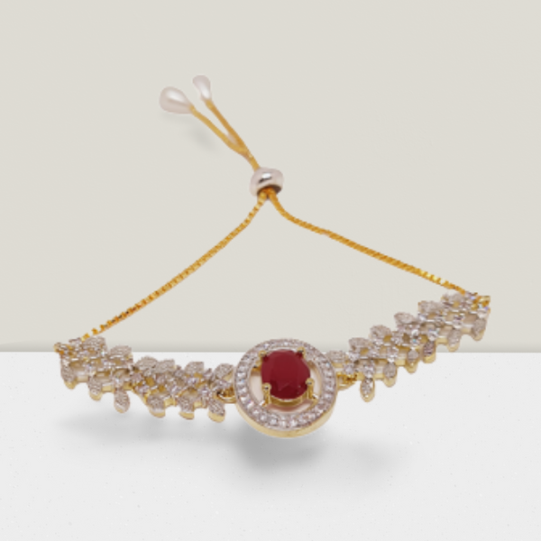 Rhodium-Plated Alloy American Diamond Studded Designer Bracelets - The Pari
