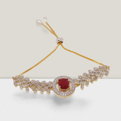 Rhodium-Plated Alloy American Diamond Studded Designer Bracelets - The Pari