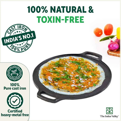 The Indus Valley CASTrong Cast Iron Cookware Set: Tawa+ Kadai, Kitchen Set for Home, Pre-seasoned, 100% Pure, Toxin-free, Induction, Tadka Pan