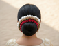 Red & Gold Flower Hair Gajra