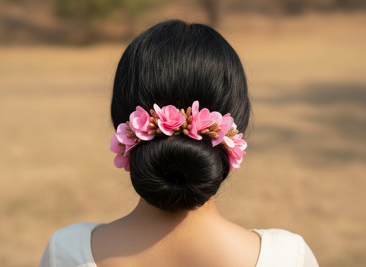 Baby Pink Artificial Orchids Flower Gajra