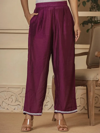 Yufta Purple Chanderi Silk Tie Dye Co-Ord Set