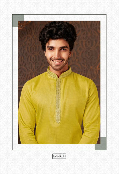 Joban Fashion Green Cotton Kurta Pyjama
