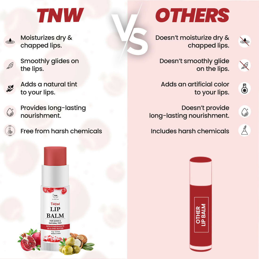 The Natural Wash Moisturizing Pomegranate Tinted Lip Balm