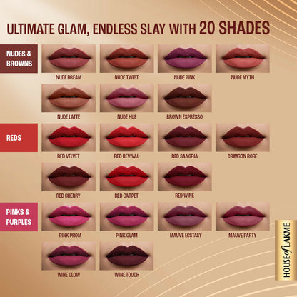 Lakme Ultimate Glam Matte Liquid Lipstick - Nude Latte