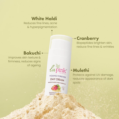 La Pink Young Forever Day Cream With White Haldi & Bakuchi
