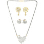 AanyaCentric Gold-Polished Mangalsutra with Pendant, 2 Pair Earrings