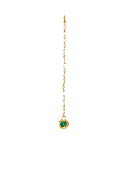 Ruby Raang Green Meenakari Kundan Maang Tikka