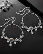 VOJ Set Of 2 Silver Plated Peacock Handcrafted Anklets