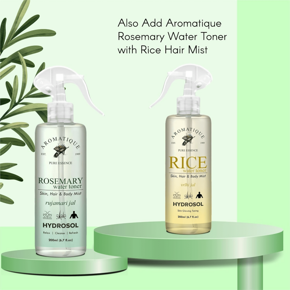 Aromatique Rosemary Water, Rose Mary Water for Hair, Rosemary Hair Mist, Strengthens Hair