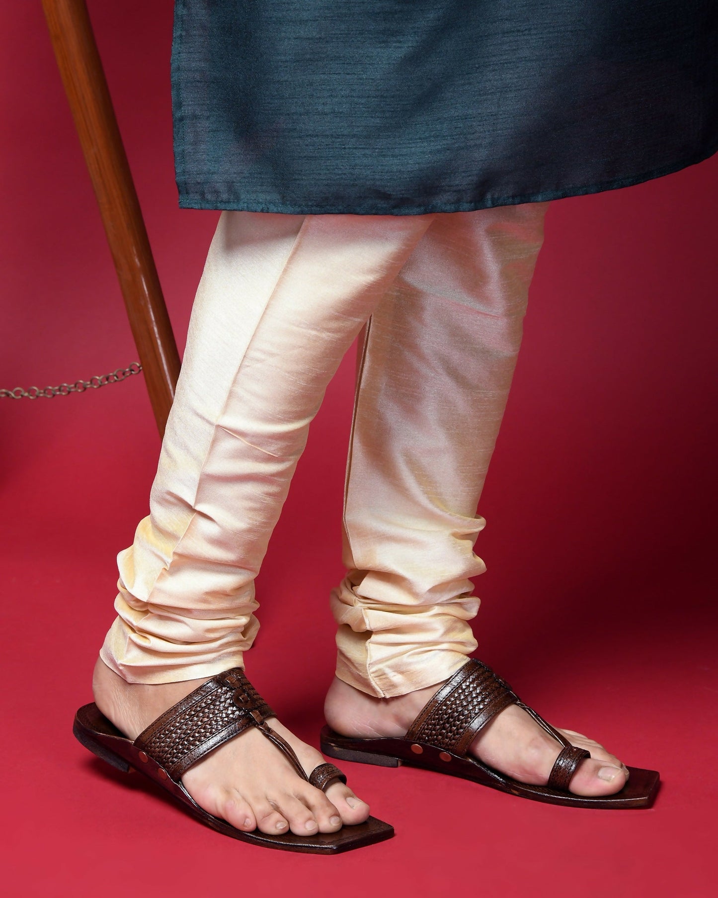 Stepsoft Men'S Square-Toe Kolhapuri | Handcrafted Brown Leather Ethnic Slippers