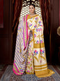 Aayaa Designer Winter Collection Printed Saree With Shawl - Multi Color