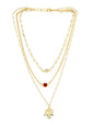 White and gold, Red Stone Kundan Necklace - Ruby Raang