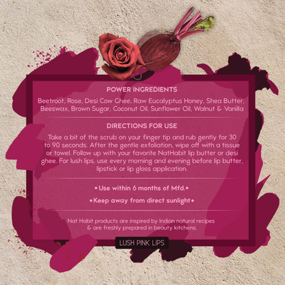 Nat Habit Beetroot Rose Fresh Lip Scrub