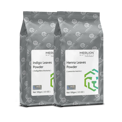 Merlion Naturals Henna and Indigo Leaves Powder Combo
