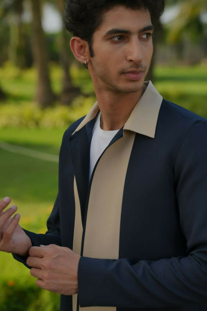 Duo Draft Navy Blue Shacket by Hilo Design