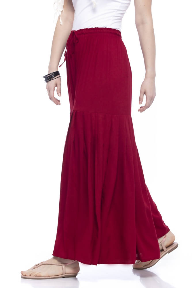 Mominos Fashion Reyon Cotton Maroon Palazzo