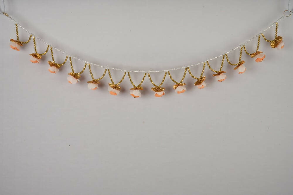 Kundan HandiKrafts Gold Orange Rose Thoranna