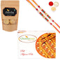 Ghasitaram Mysore Pak and Methi Mathi With 2 Pearl Beads Rakhis