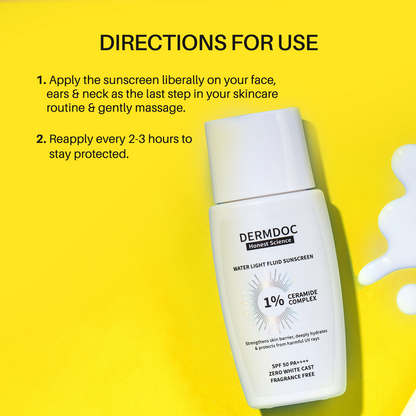 Dermdoc 1% Ceramide Complex Water Light Fluid Sunscreen SPF 50 PA ++++