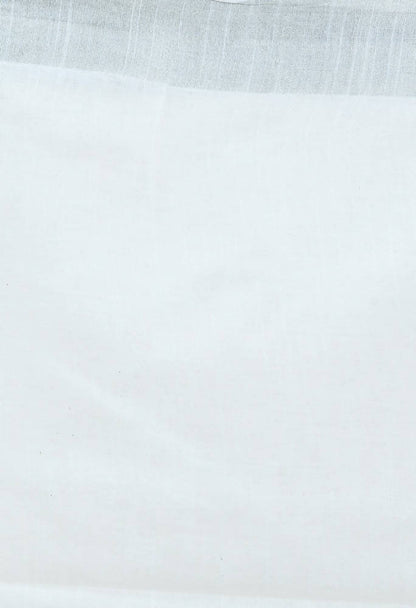 Mominos Fashion Moeza Bhagalpuri Handloom Silk White Saree