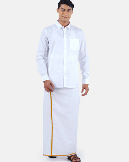 Ramraj Cotton Mens 100 % Cotton Viceroy Full Sleeve White Shirt
