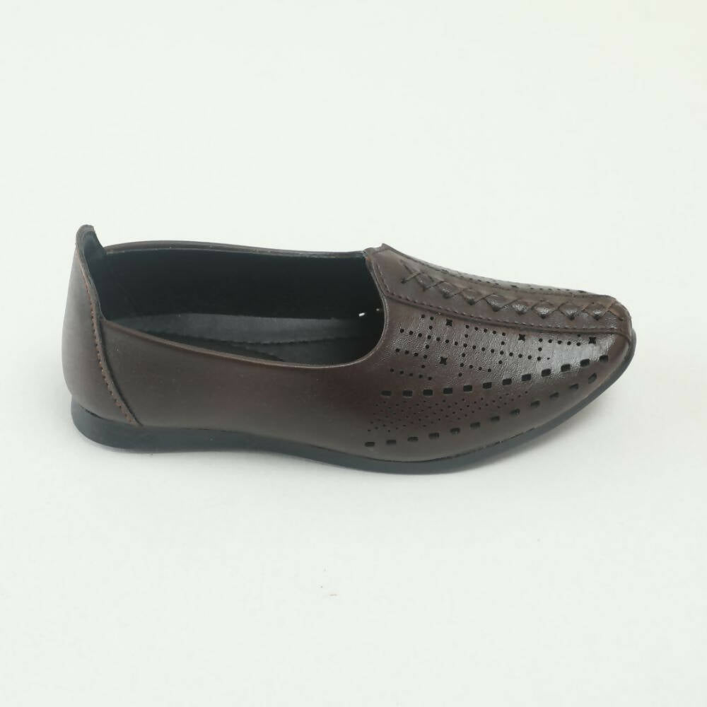 Tiny Bugs Boys Party & Ethnic Wear Mojari - Dark Brown