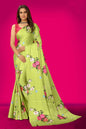 Aayaa Designer Printed Satin Saree - Multi Color