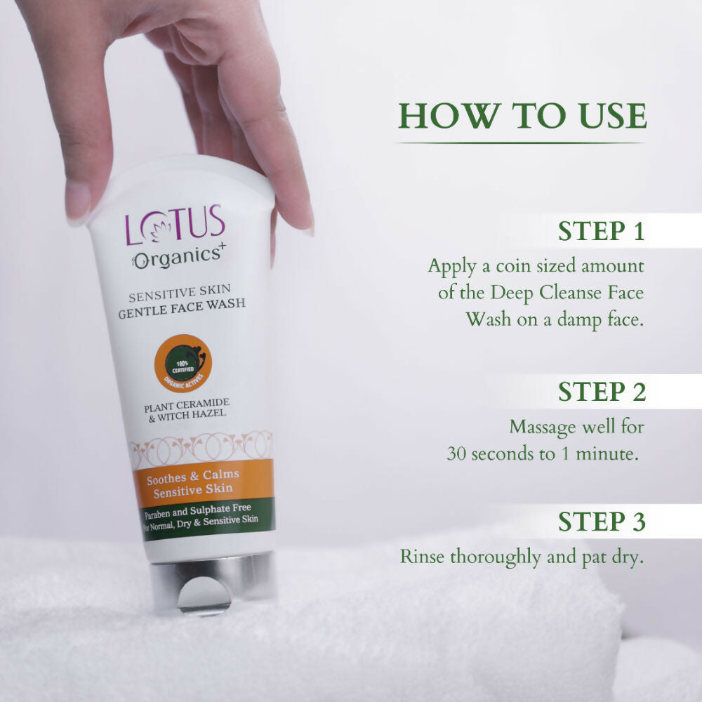 Lotus Organics Witch Hazel & Plant Ceramide Sensitive Skin Gentle Face Wash