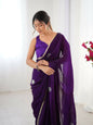 Purple Fendy Designer Beads Moti,Val Sequence Work Saree - Siara