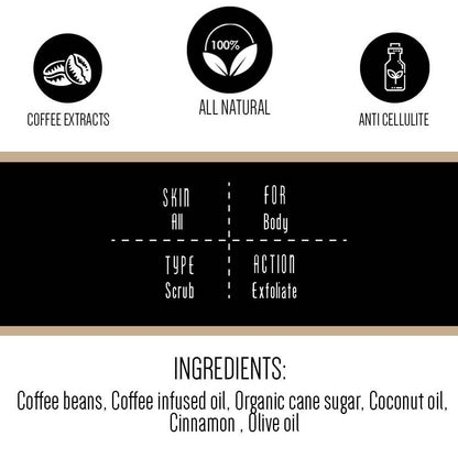 Gulnare Skincare Coffee Caramel Body Scrub (Cellulite Destruction & Firming)