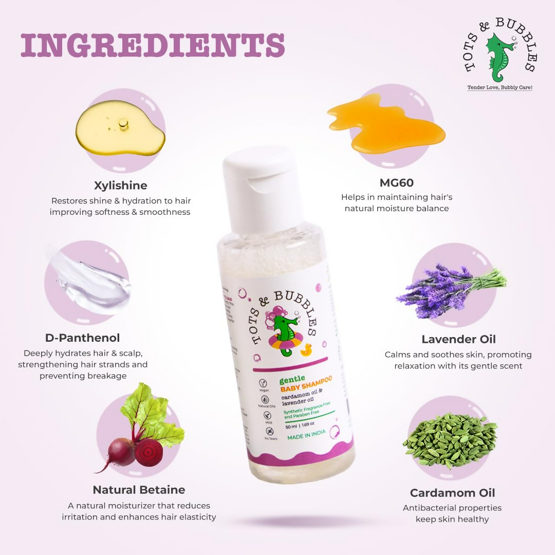 Tots & Bubbles Gentle Tear Free Shampoo with Natural Lavender & Cardamom Oil