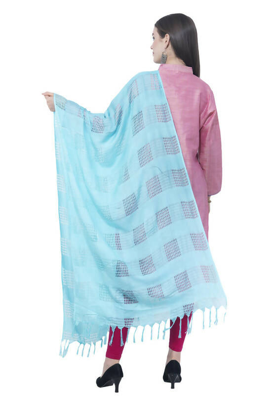 Mominos Fashion Moeza Navy Blue Window Cotton Dupatta