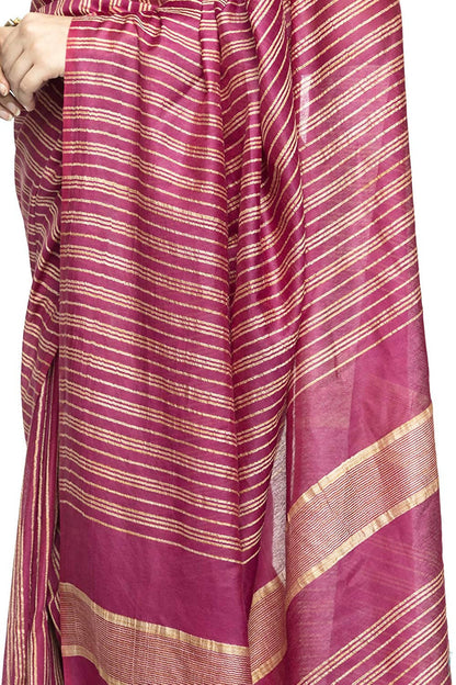 Mominos Fashion Purple Color Bhagalpuri Saree