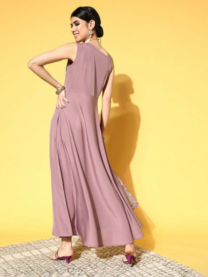 Ahalyaa Women's Traditional wear Dress - Mauve