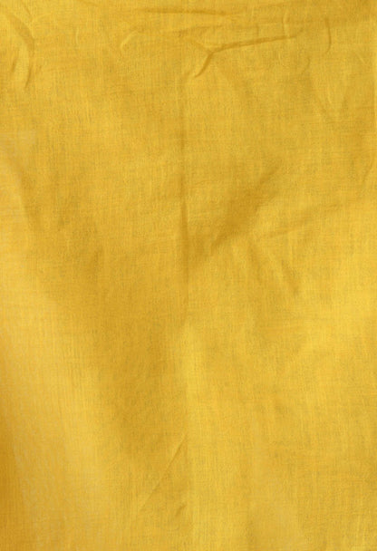 Mominos Fashion Moeza Yellow Bhagalpuri Handloom Silk Linen Saree with unstitched Blouse piece