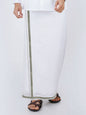 Ramraj Cotton Mens Cotton 3/ 4 " Silver Jari Dhoti - White