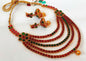 Multicolor Kemp Five Layer Necklace Set
