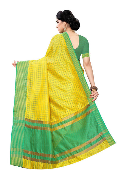 Vamika Yellow Cotton Silk Weaving Saree (Manipuri Yellow)