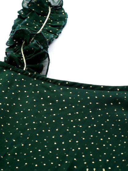 Ahalyaa Women's Traditional wear Tunic - Dark Green