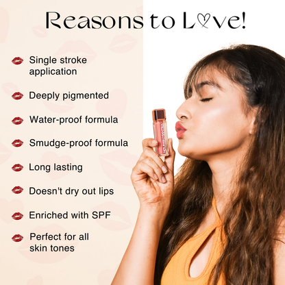 Nourish Mantra Liquid Lipstick Creamy Matte with SPF / Water Proof, Smudge Proof Shade- Spice And Shanti-