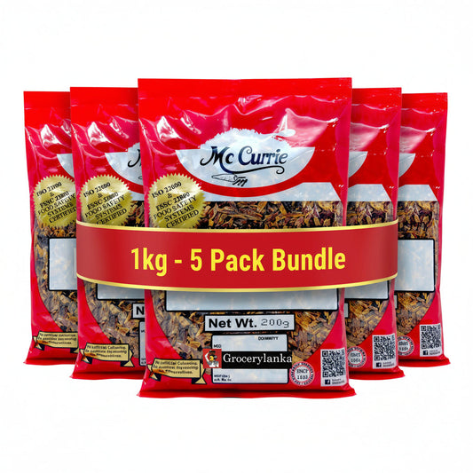 Mc Currie Maldive Fish Chips 1kg (2.2lb) - 200g x 5 Pack Bundle