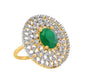 Gold-Polished Alloy Ethnic Designer Cocktail Ring - The Pari