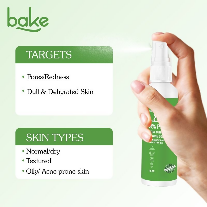 Bake 3% Pha Pore Minimising Toner With Gluconolactone & Niacinamide For Open Pores & Acne