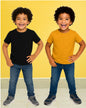 Chilins Kids Round Neck T-Shirt Half Sleeves 100% Cotton Plain Solid Color Tshirt