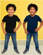 Chilins Kids Round Neck T-Shirt Half Sleeves 100% Cotton Plain Solid Color Tshirt