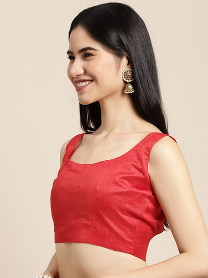 Saree Mall White & Red Printed Bandhani Sarees