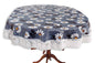 Casa-Nest Printed Pvc Plastic Flowered 4 Seater Round Shape Table Cover - Multicolour