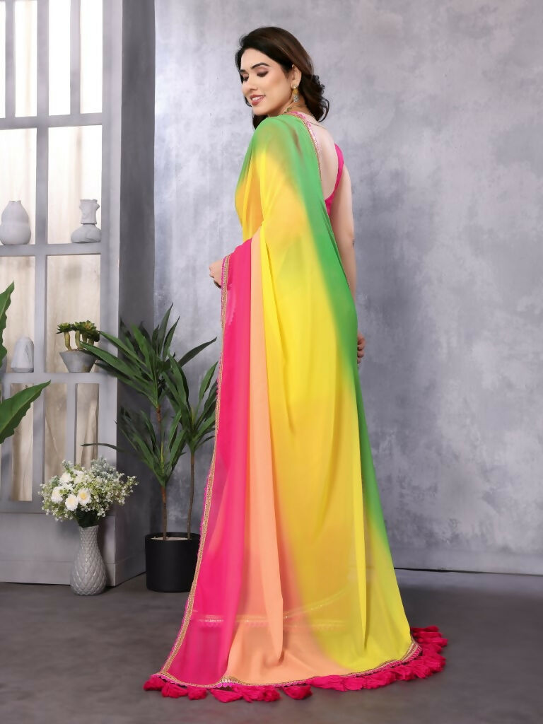 Designer Partywear Multi Georgette Fancy Saree - Kanak