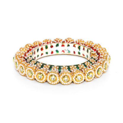 Meenakari and Jadau Bangle (Multi Color) - Ruby Raang